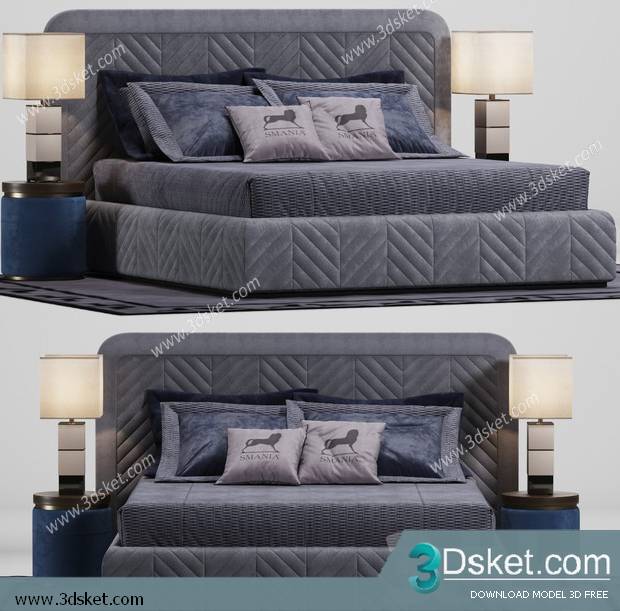 3D Model Bed Free Download Giường 474
