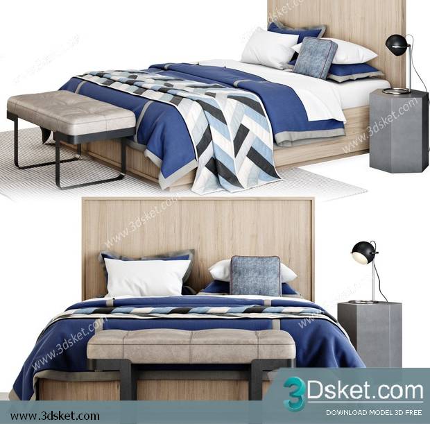 3D Model Bed Free Download Giường 477