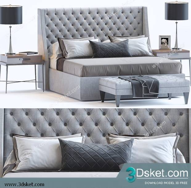 3D Model Bed Free Download Giường 478