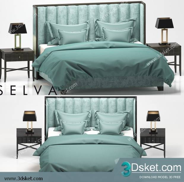 3D Model Bed Free Download Giường 482