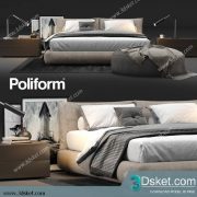 3D Model Bed Free Download Giường 485