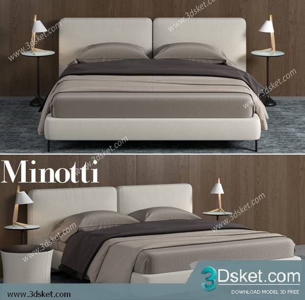3D Model Bed Free Download Giường 488