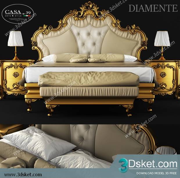 3D Model Bed Free Download Giường 490