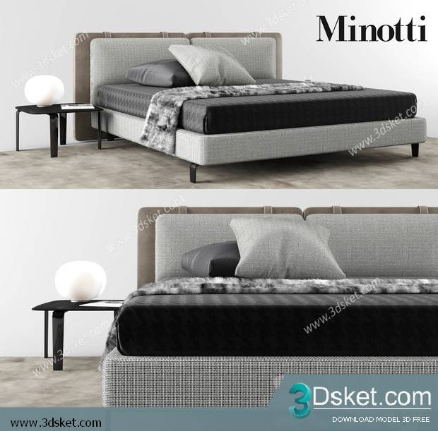 3D Model Bed Free Download Giường 491