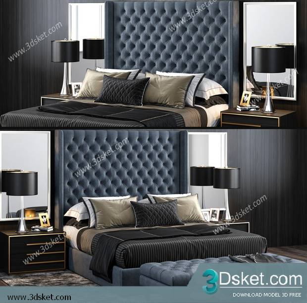 3D Model Bed Free Download Giường 492