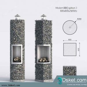 3D Model Fireplace Free Download 014