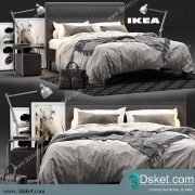 3D Model Bed Free Download Giường 497