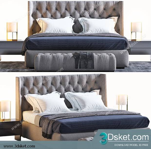 3D Model Bed Free Download Giường 500