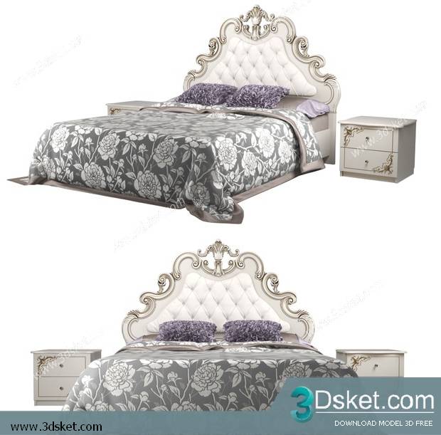 3D Model Bed Free Download Giường 505