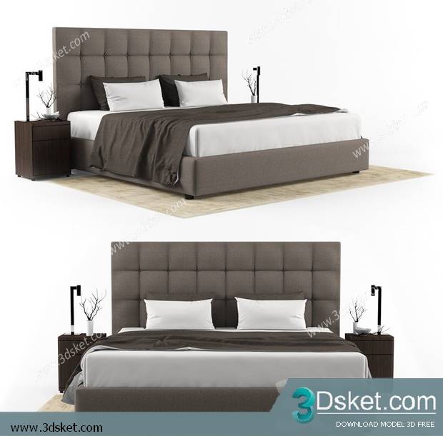 3D Model Bed Free Download Giường 510