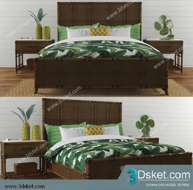 3D Model Bed Free Download Giường 511
