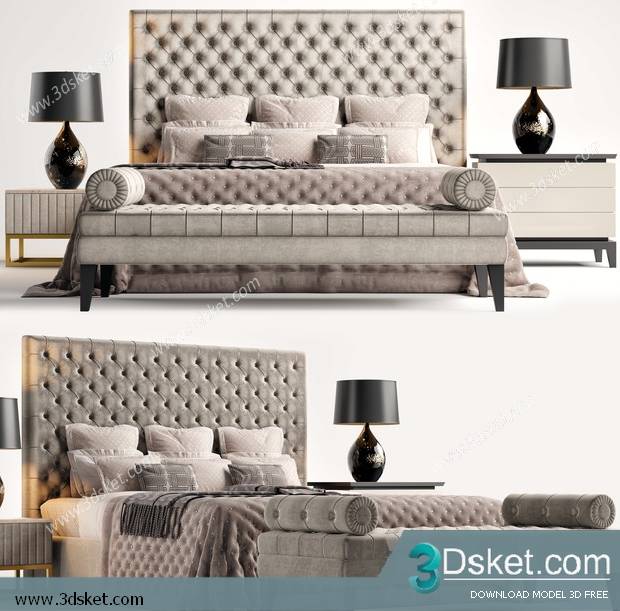 3D Model Bed Free Download Giường 513