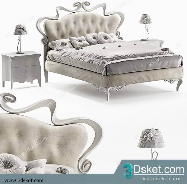 3D Model Bed Free Download Giường 516