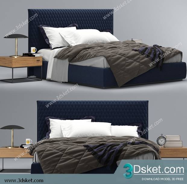 3D Model Bed Free Download Giường 518