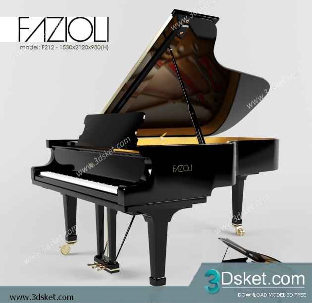 3D Model Piano Free Download 001