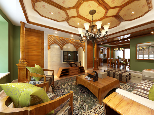 3D Interior Model Kitchen Living room 003 Scene 3dsmax