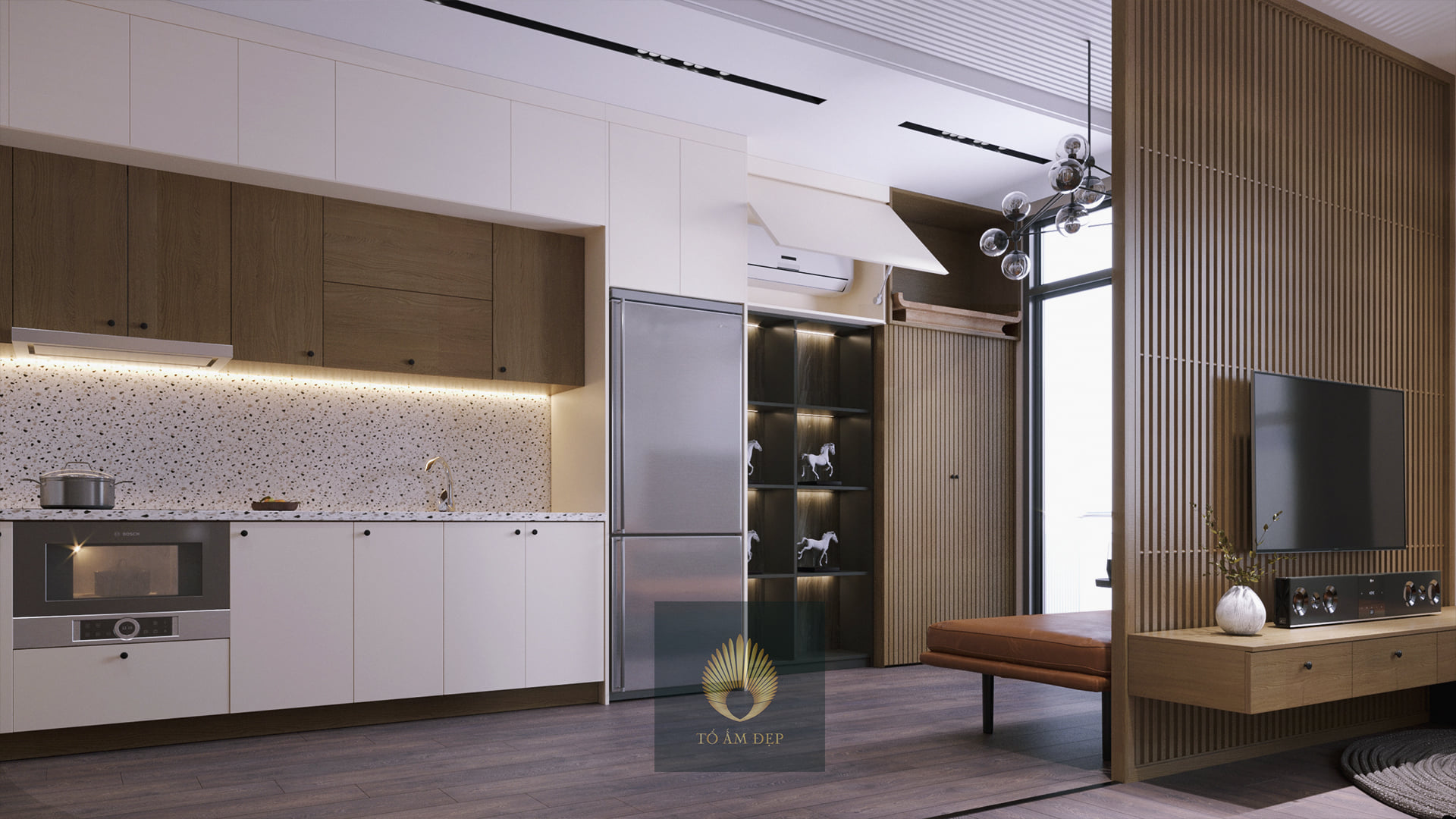 3D Interior Model Kitchen Living room 0224 Scene 3dsmax