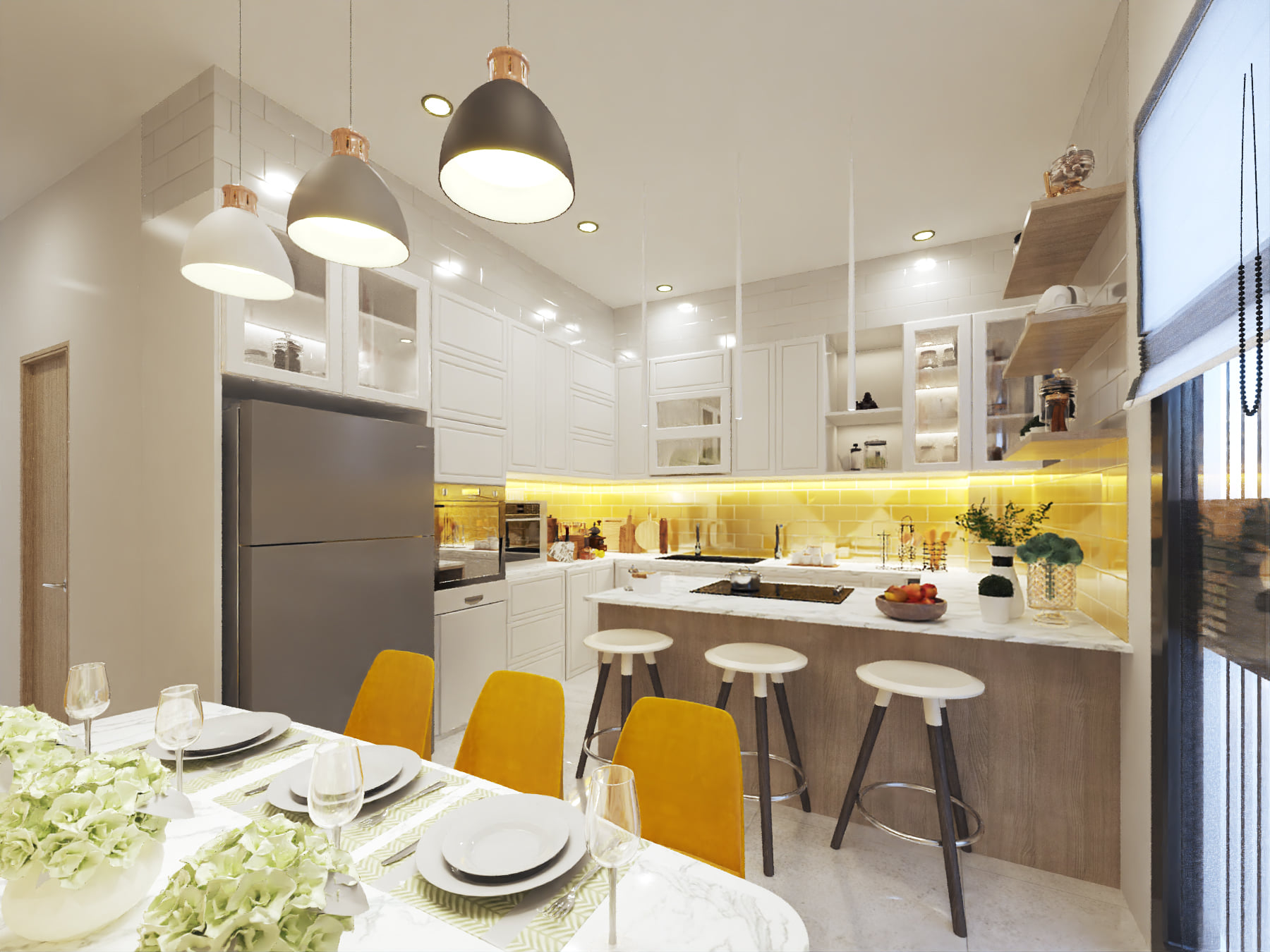 3D Interior Model Kitchen Living room 0228 Scene 3dsmax