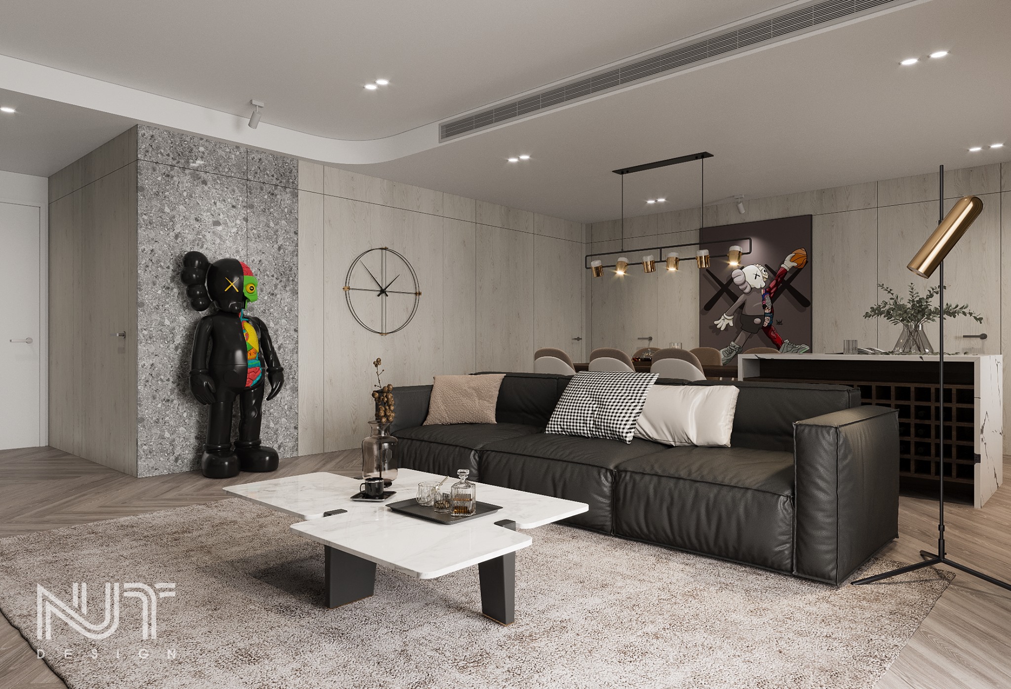 3D Interior Model Kitchen Living room 0229 Scene 3dsmax