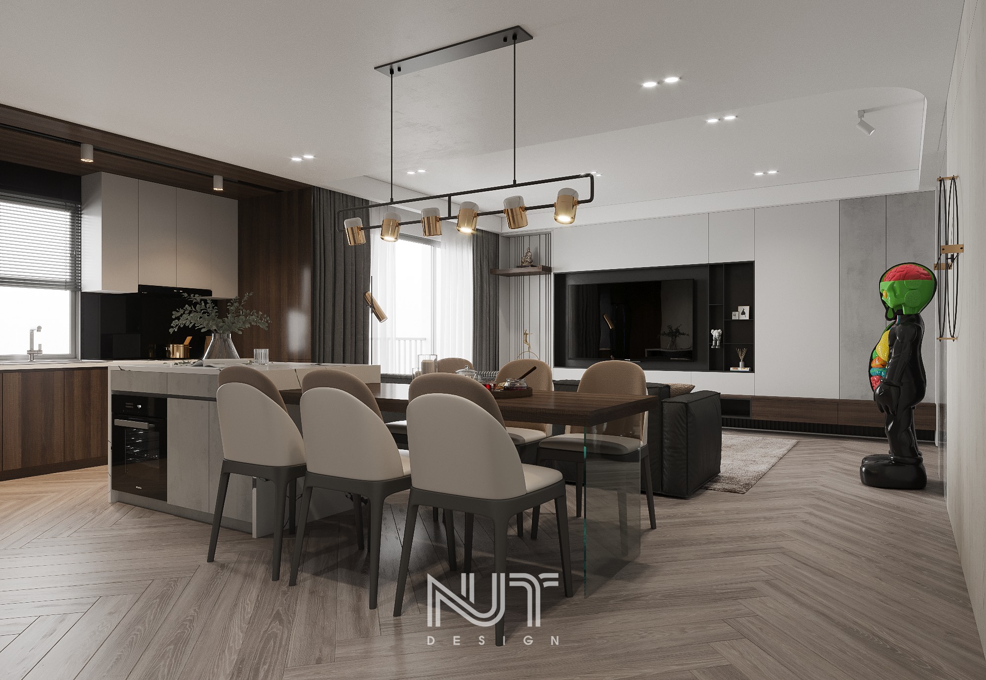 3D Interior Model Kitchen Living room 0229 Scene 3dsmax