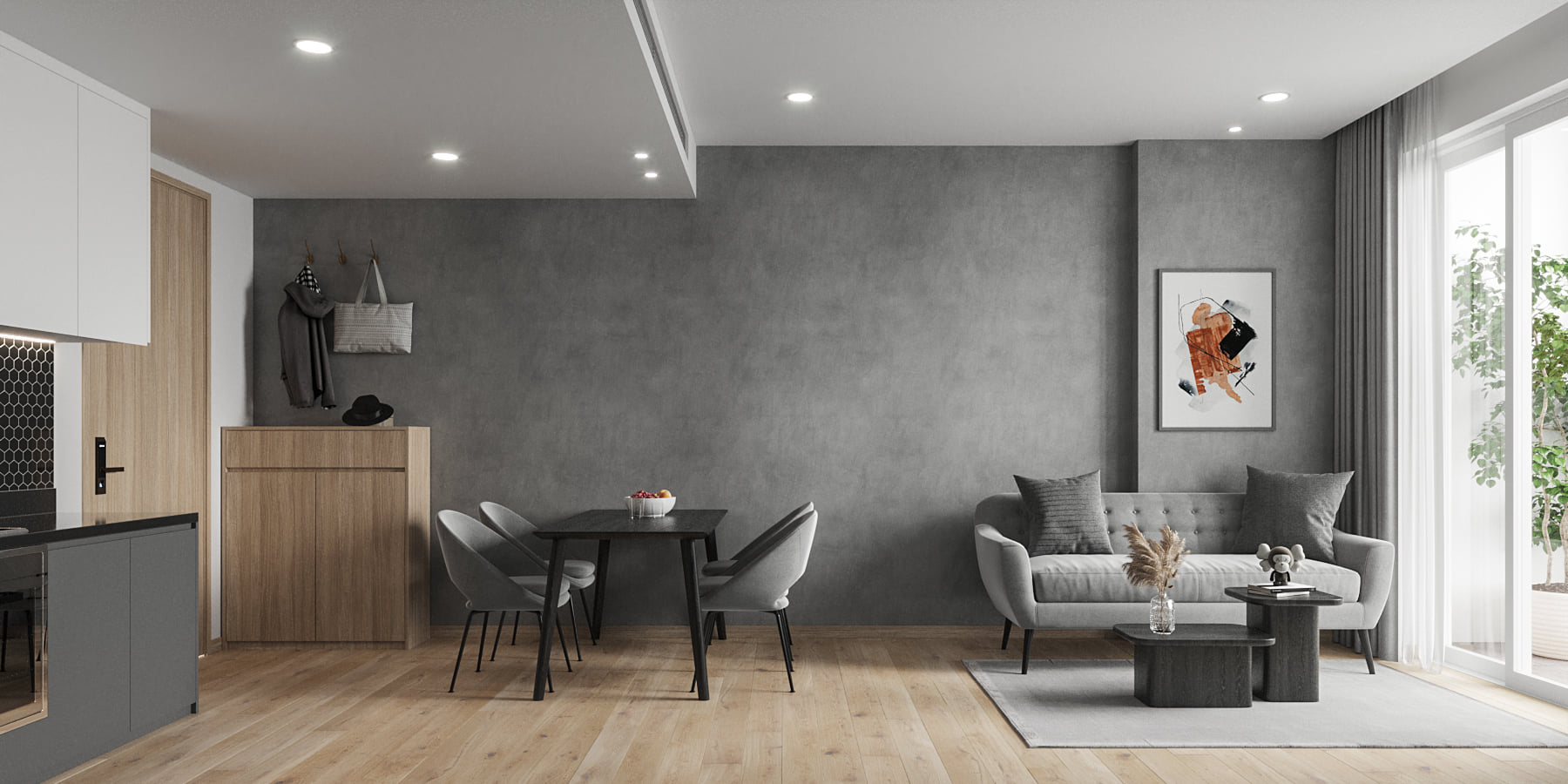 3D Interior Model Kitchen Living room 0230 Scene 3dsmax