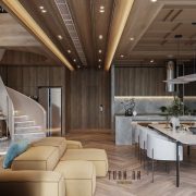 3D Interior Model Kitchen Living room 0232 Scene 3dsmax