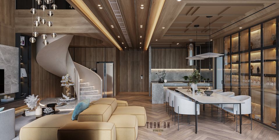 3D Interior Model Kitchen Living room 0232 Scene 3dsmax