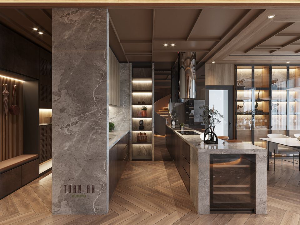 3D Interior Model Kitchen Living room 0232 Scene 3dsmax