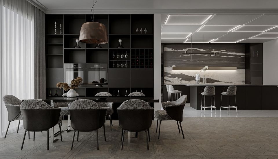 3D Interior Model Kitchen Living room 0235 Scene 3dsmax