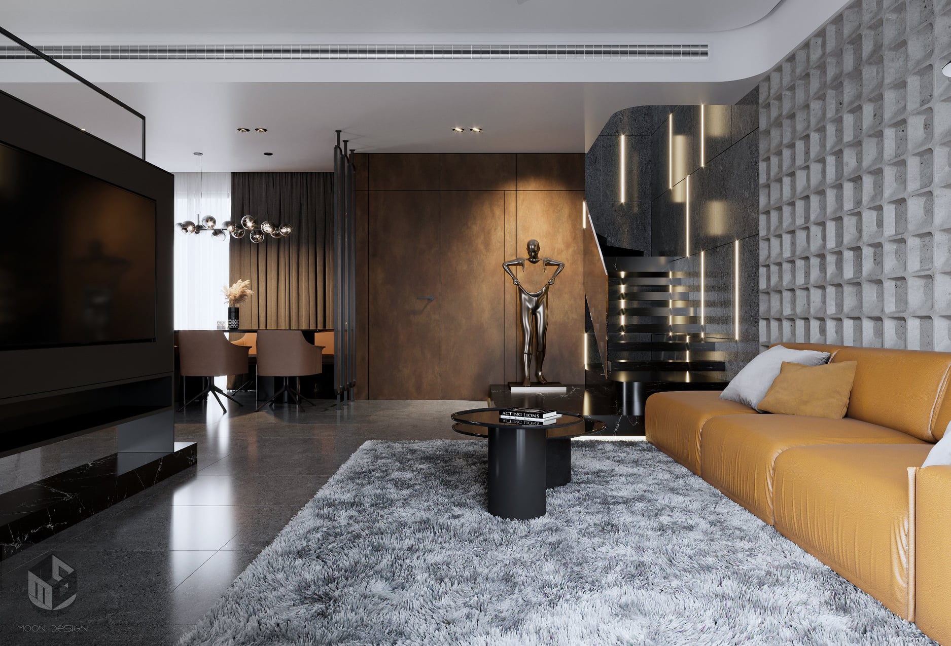 3D Interior Model Kitchen Living room 0236 Scene 3dsmax