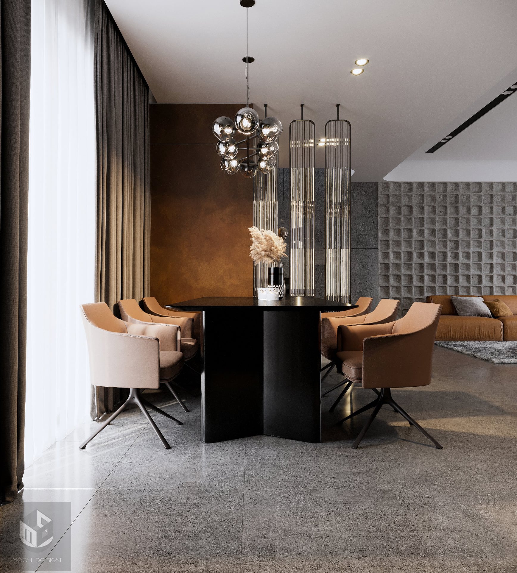 3D Interior Model Kitchen Living room 0236 Scene 3dsmax