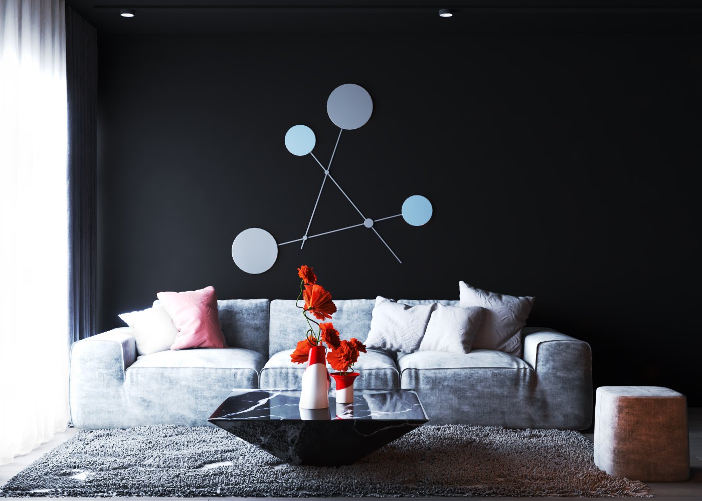 3D Interior Model Kitchen Living room 0238 Scene 3dsmax