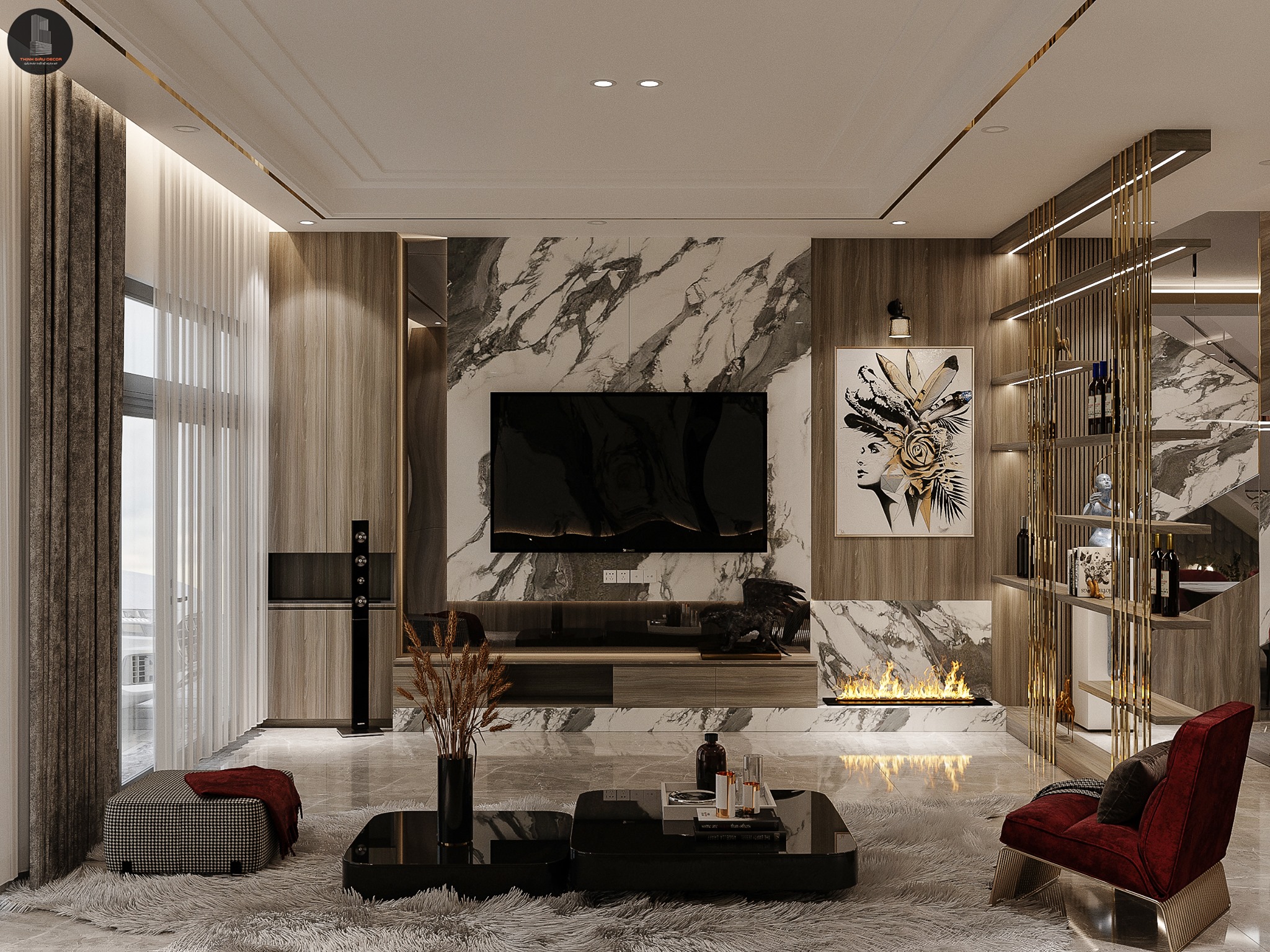 3D Interior Model Kitchen Living room 0239 Scene 3dsmax