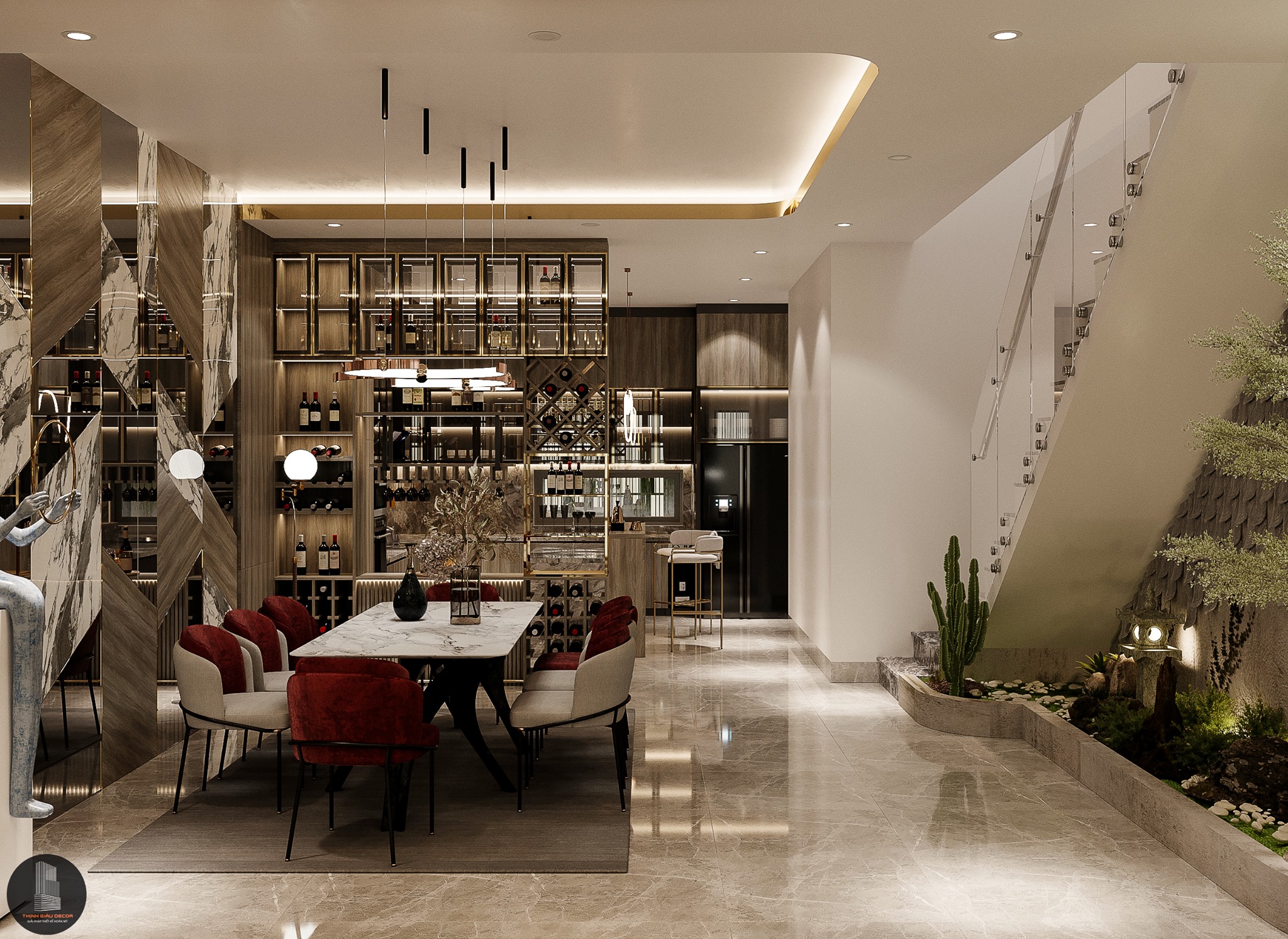 3D Interior Model Kitchen Living room 0239 Scene 3dsmax