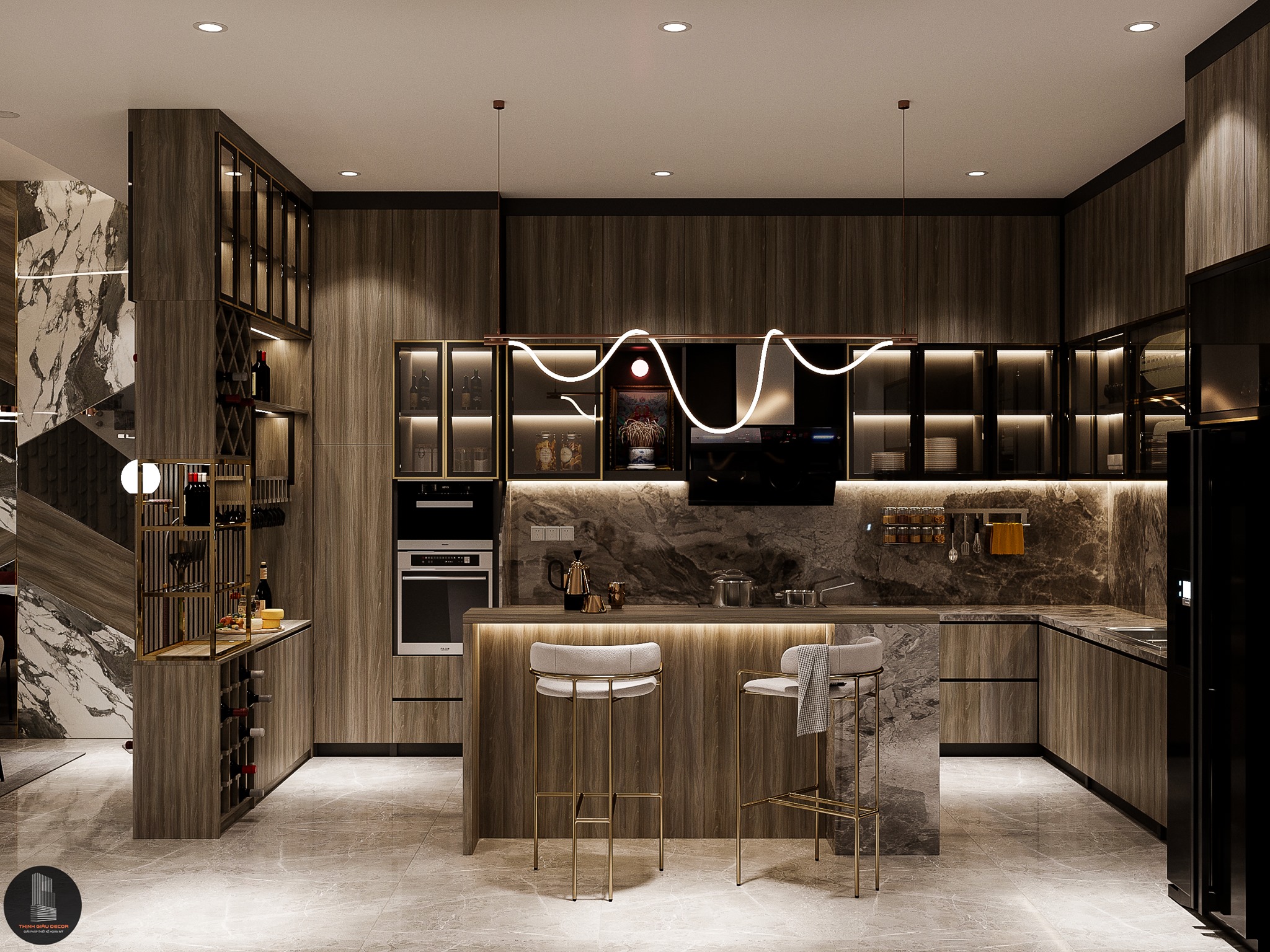 3D Interior Model Kitchen Living room 0239 Scene 3dsmax