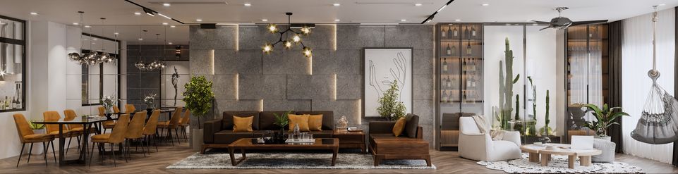 3D Interior Model Kitchen Living room 0242 Scene 3dsmax