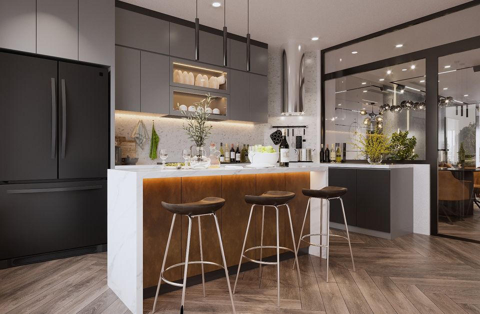 3D Interior Model Kitchen Living room 0242 Scene 3dsmax