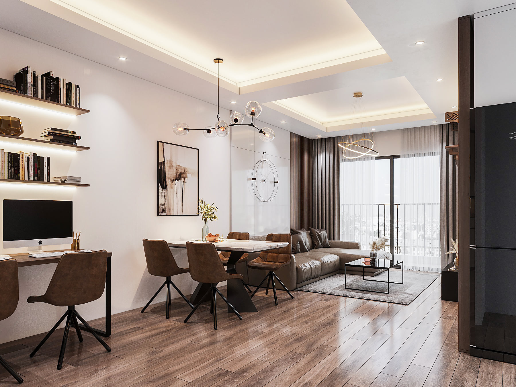 3D Interior Model Kitchen Living room 0244 Scene 3dsmax