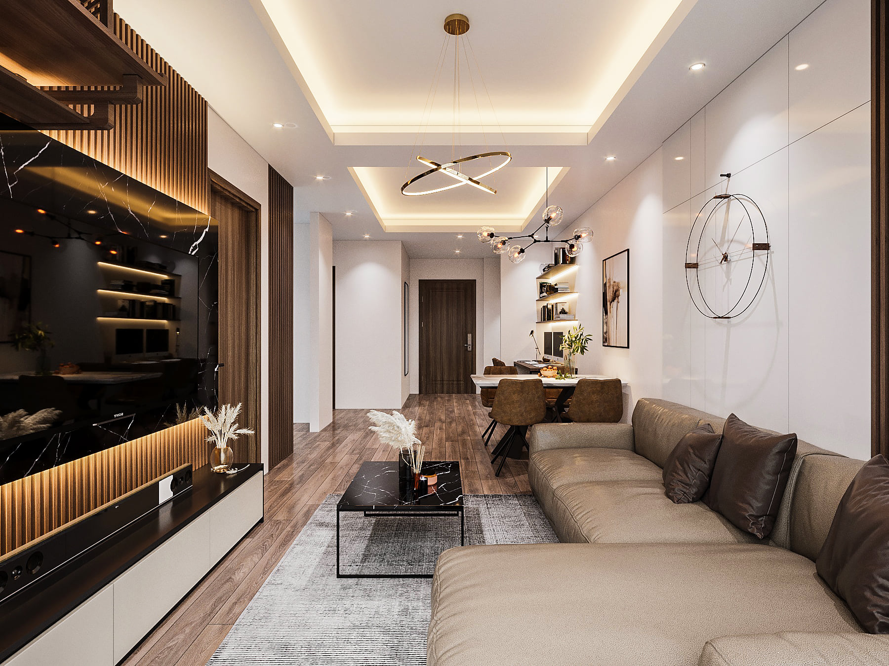 3D Interior Model Kitchen Living room 0244 Scene 3dsmax