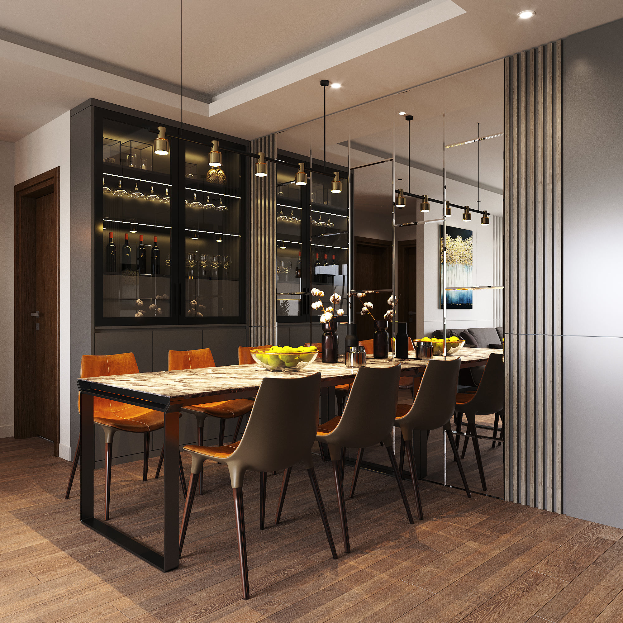 3D Interior Model Kitchen Living room 0246 Scene 3dsmax