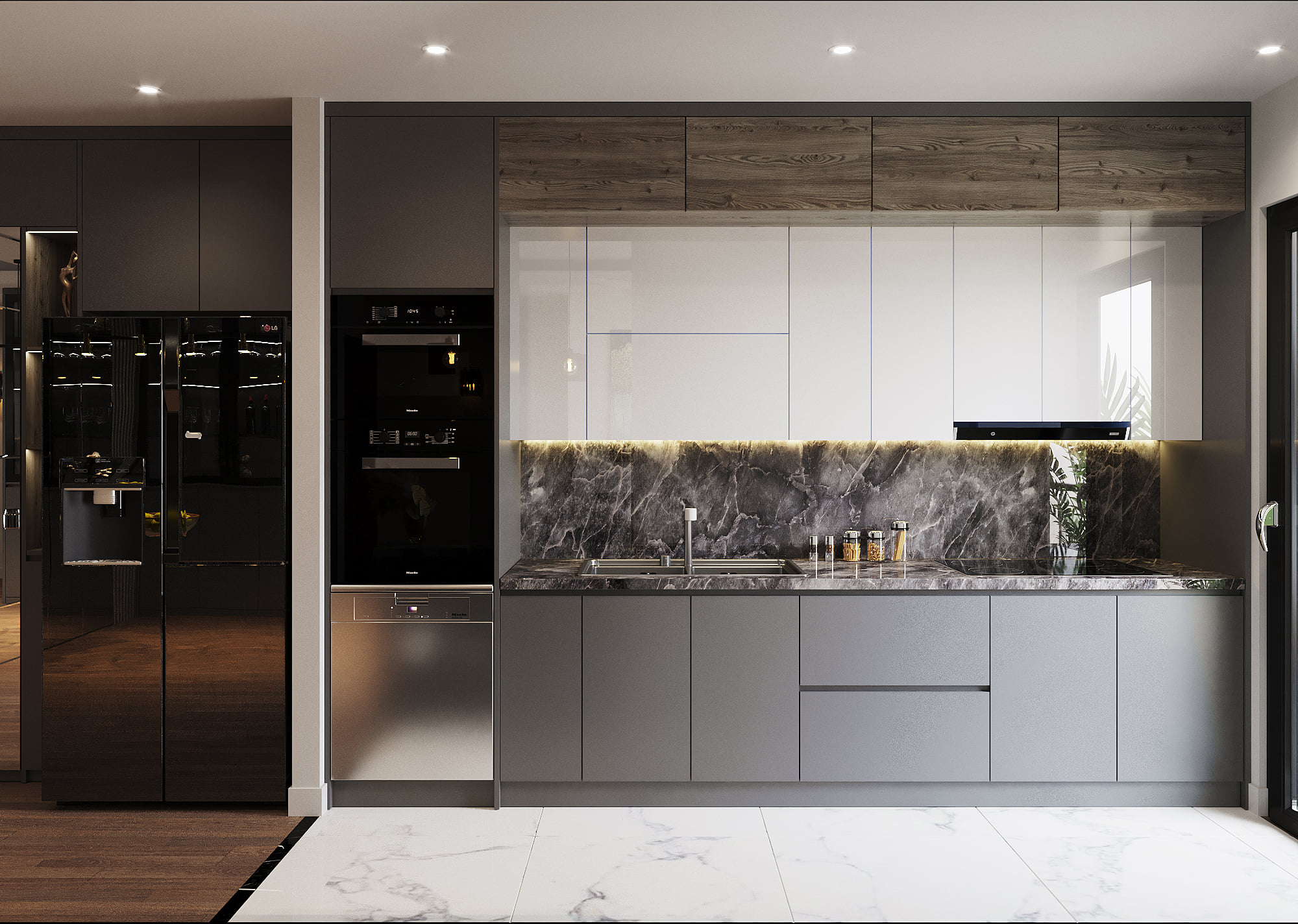 3D Interior Model Kitchen Living room 0246 Scene 3dsmax