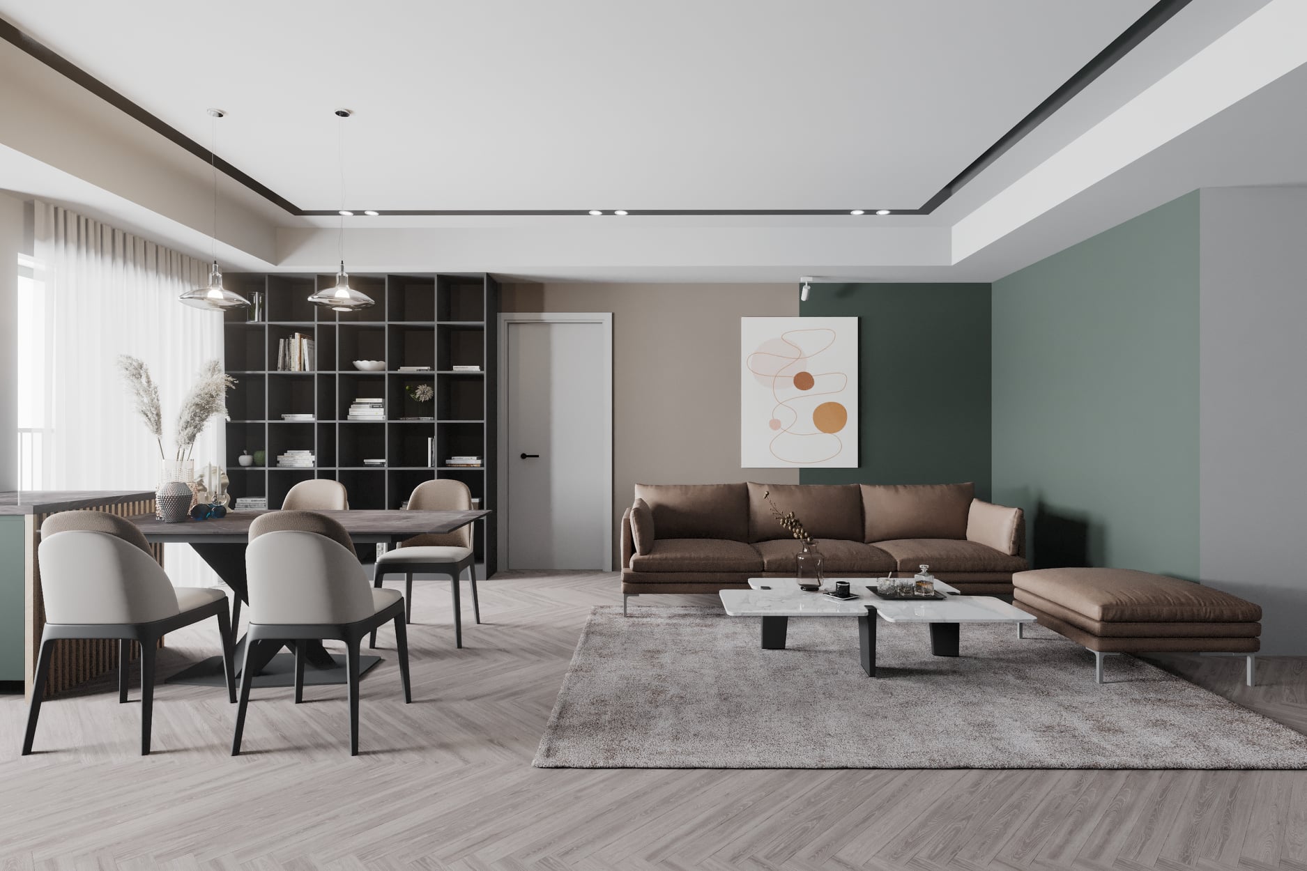 3D Interior Model Kitchen Living room 0247 Scene 3dsmax