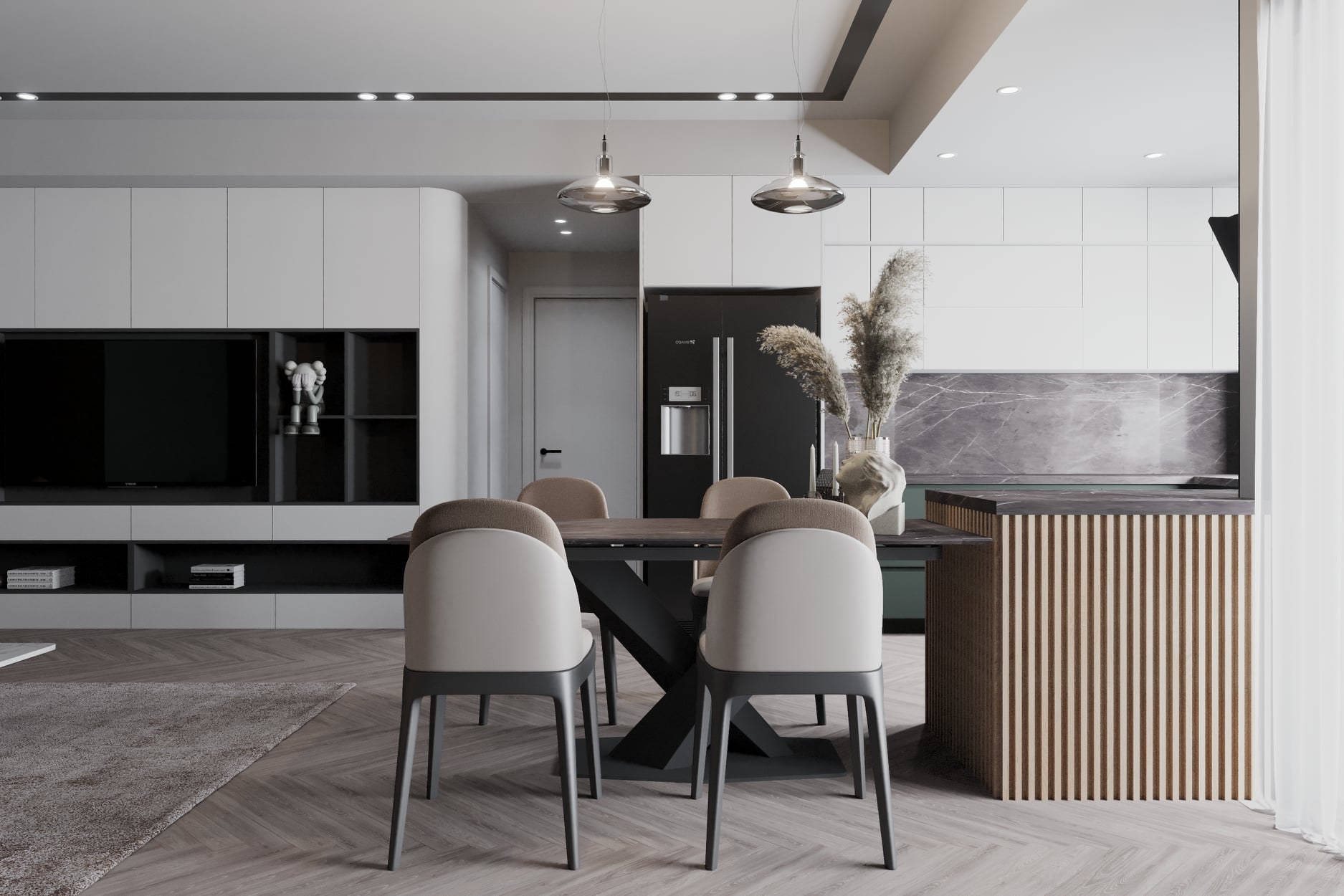 3D Interior Model Kitchen Living room 0247 Scene 3dsmax