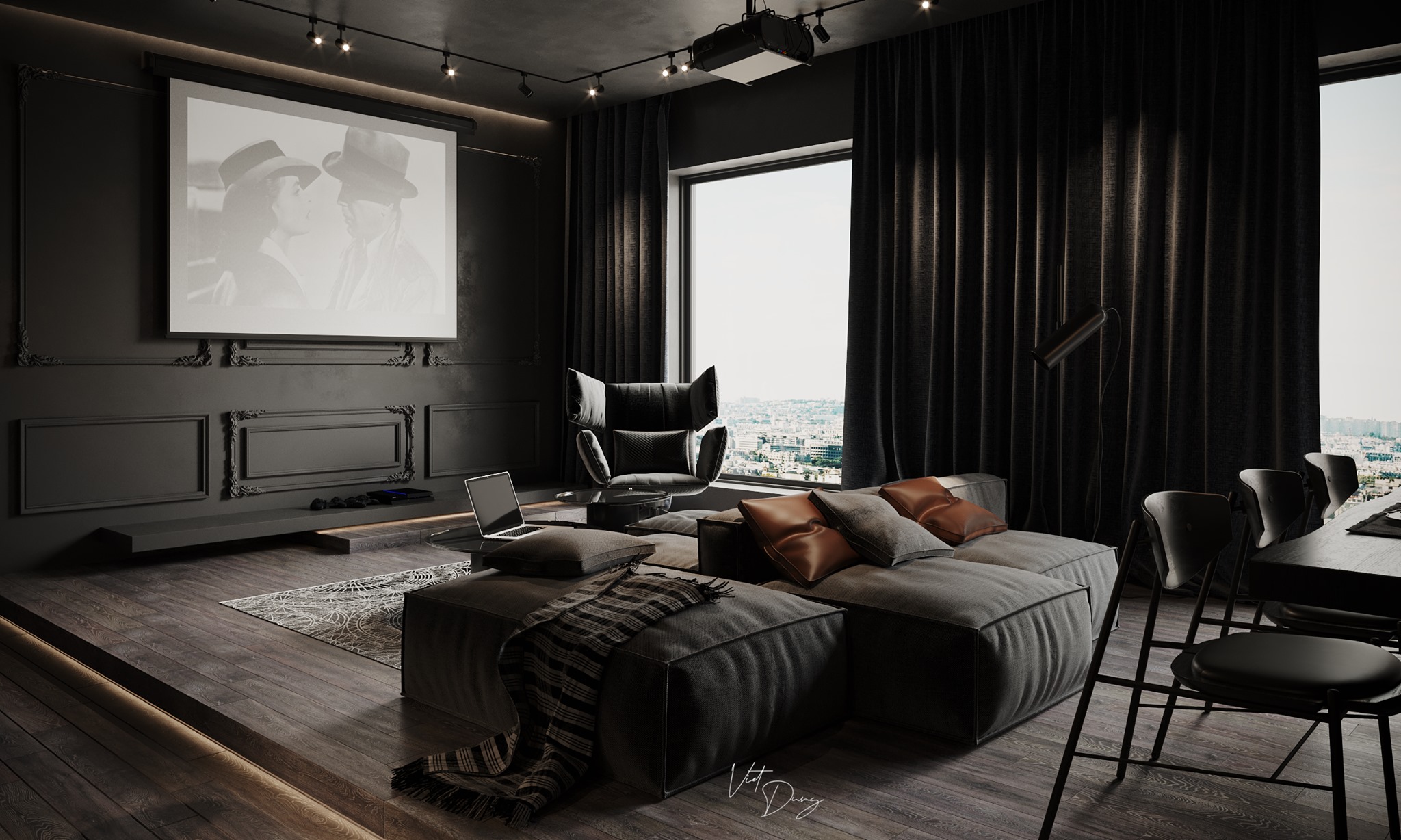 3D Interior Model Kitchen Living room 0248 Scene 3dsmax