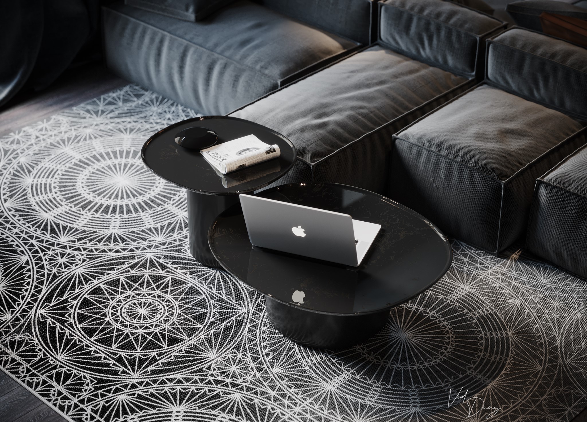 3D Interior Model Kitchen Living room 0248 Scene 3dsmax