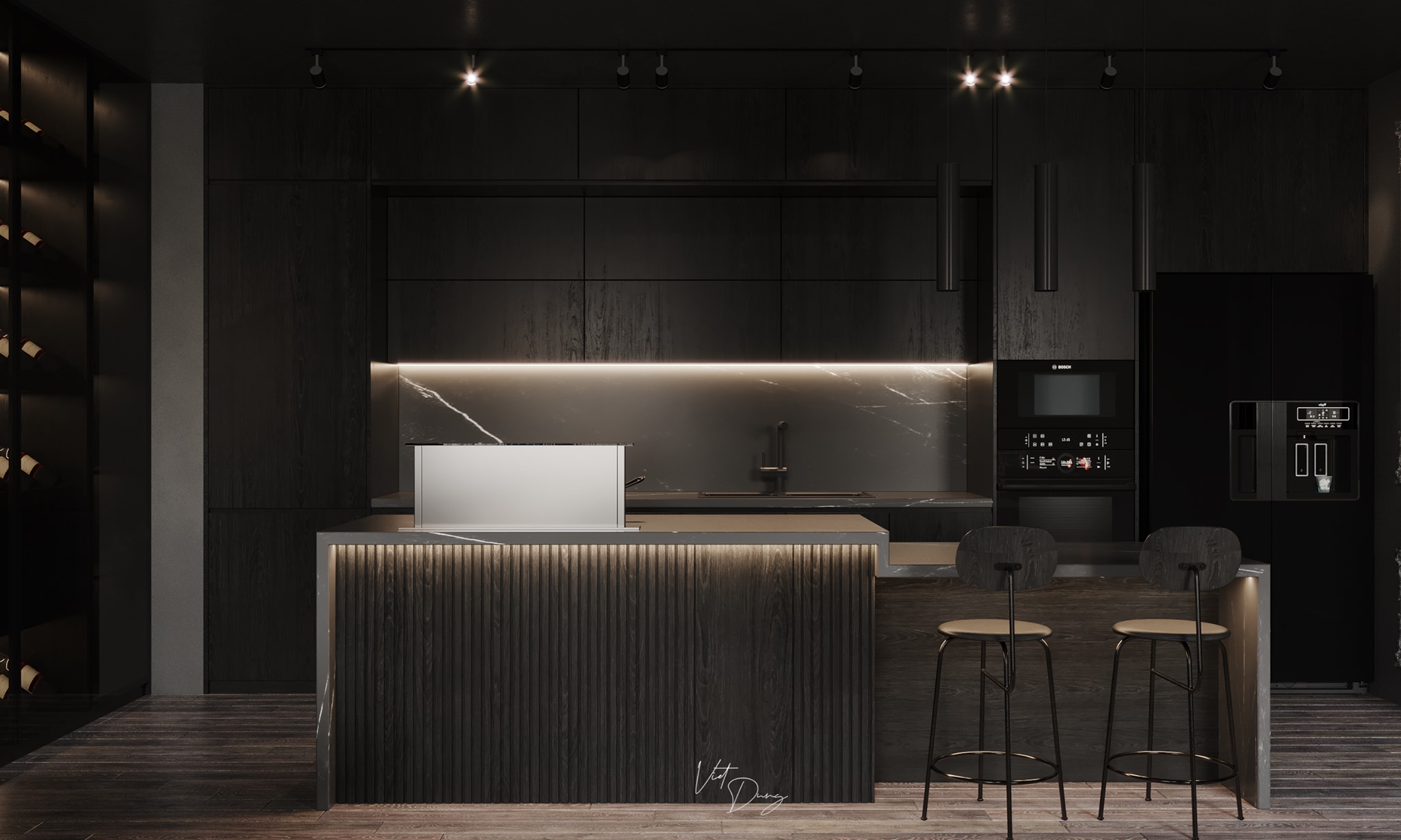 3D Interior Model Kitchen Living room 0248 Scene 3dsmax