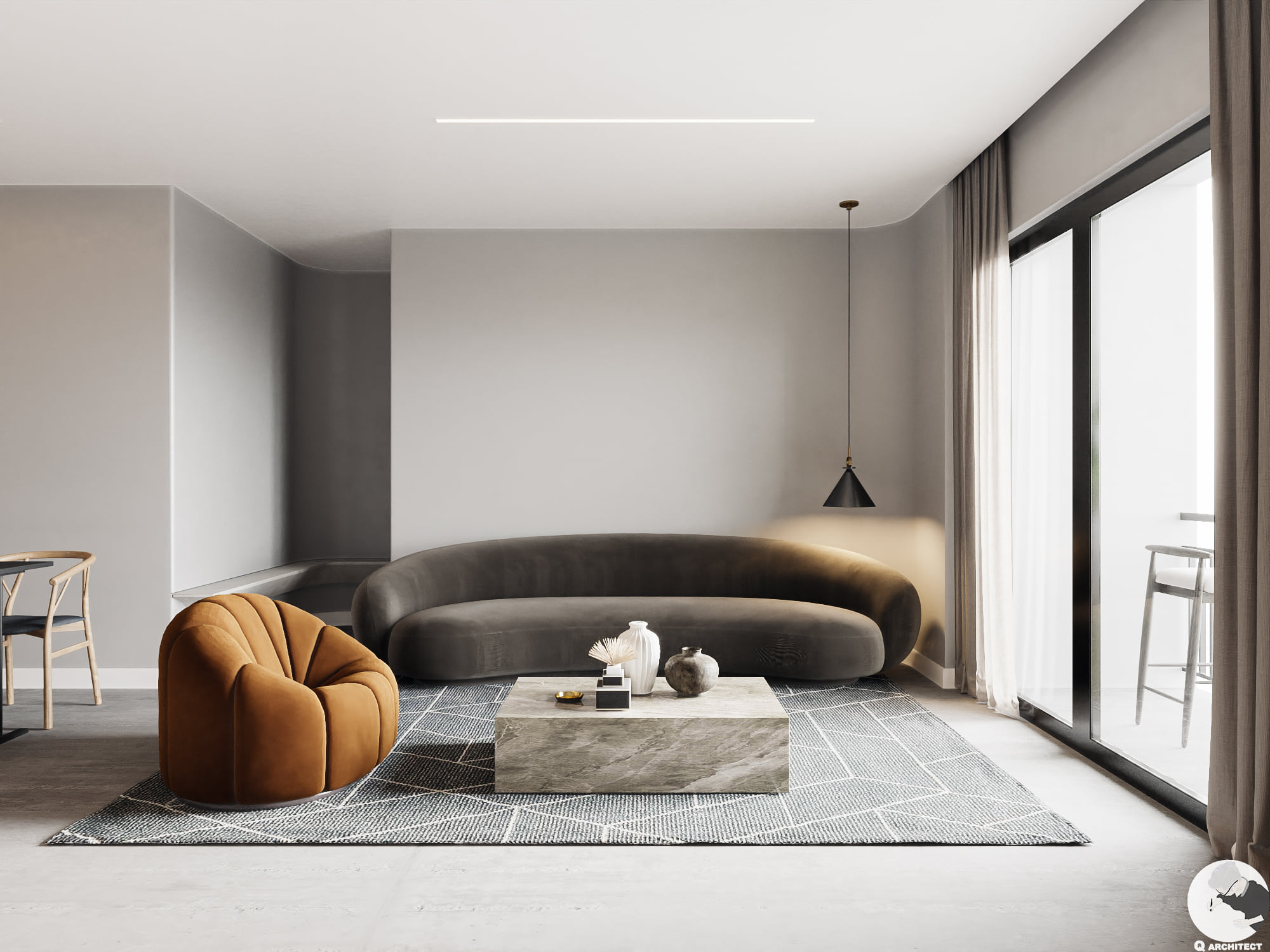 3D Interior Model Kitchen Living room 0253 Scene 3dsmax