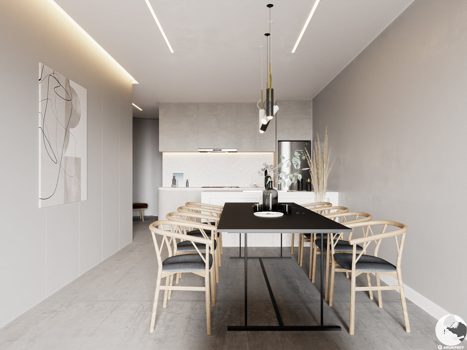 3D Interior Model Kitchen Living room 0253 Scene 3dsmax