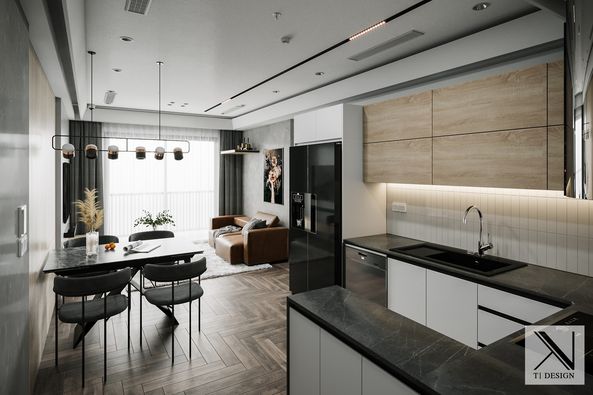 3D Interior Model Kitchen Living room 0254 Scene 3dsmax