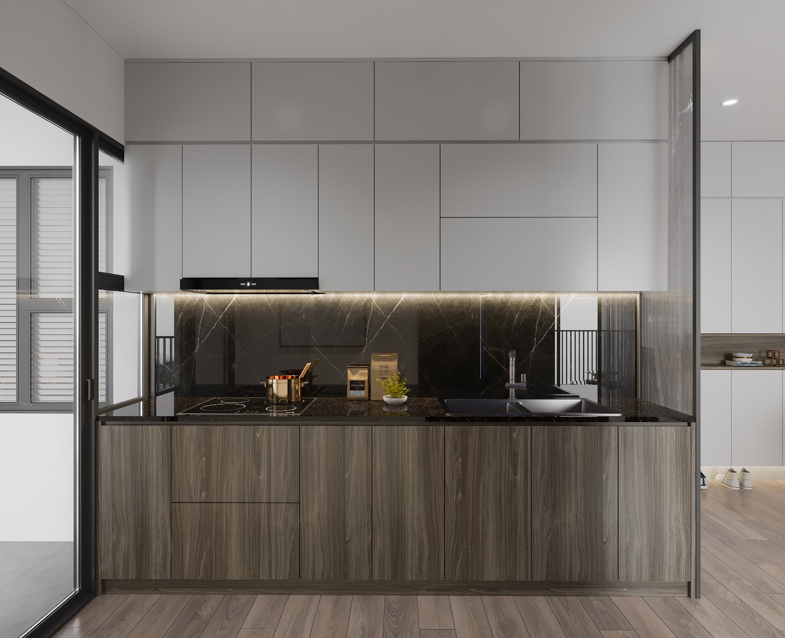 3D Interior Model Kitchen Living room 0255 Scene 3dsmax